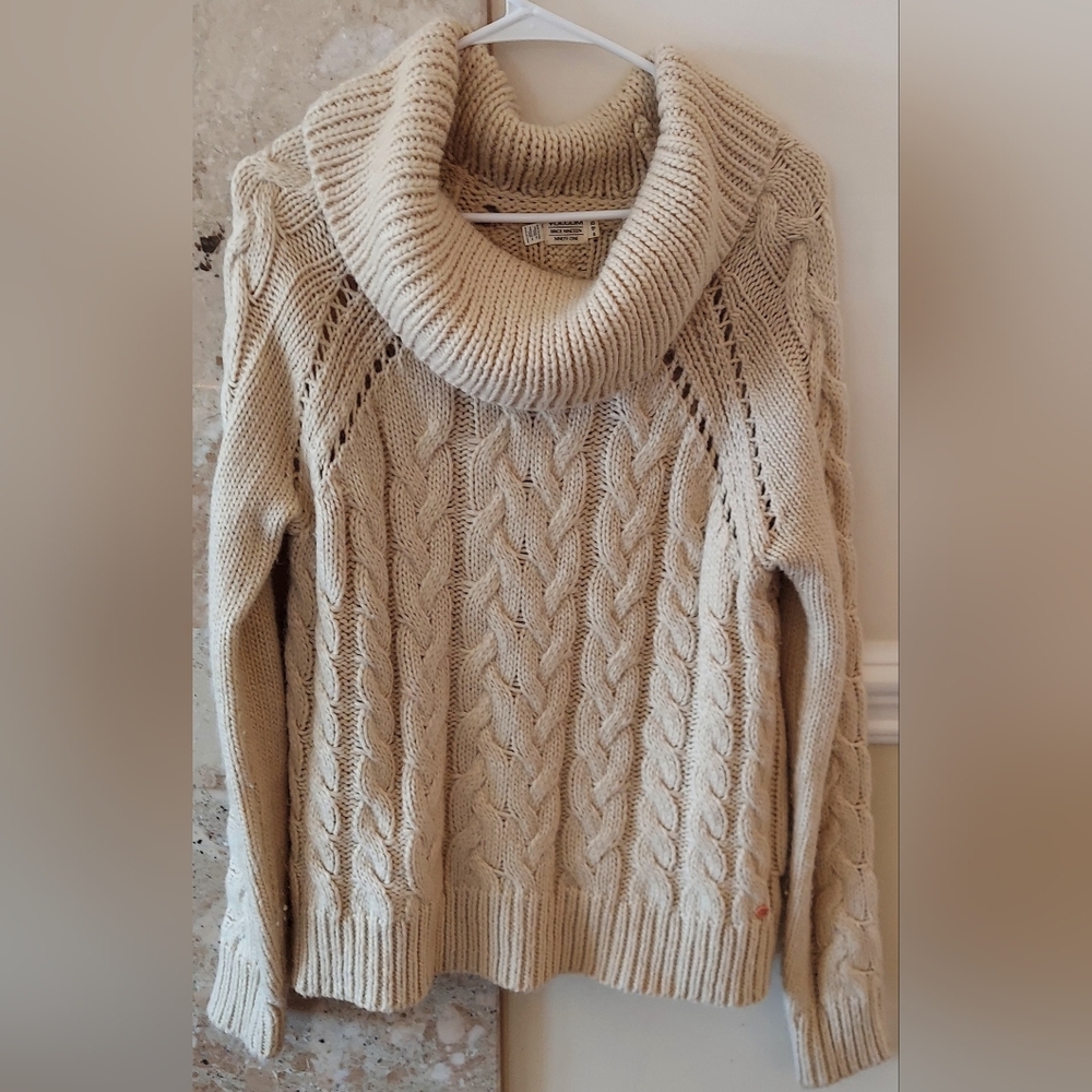 Volcom Beige Knit Cowneck Sweater